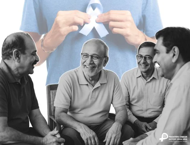 A small group of men sitting together in conversation